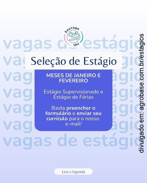 Estágio supervisionado e estágio de férias (animais silvestres e exóticos) – Vitória/ES