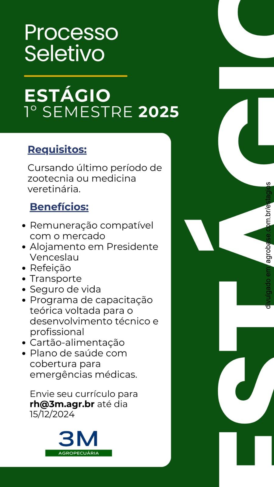 Estágio em zootecnia ou medicina veterinária