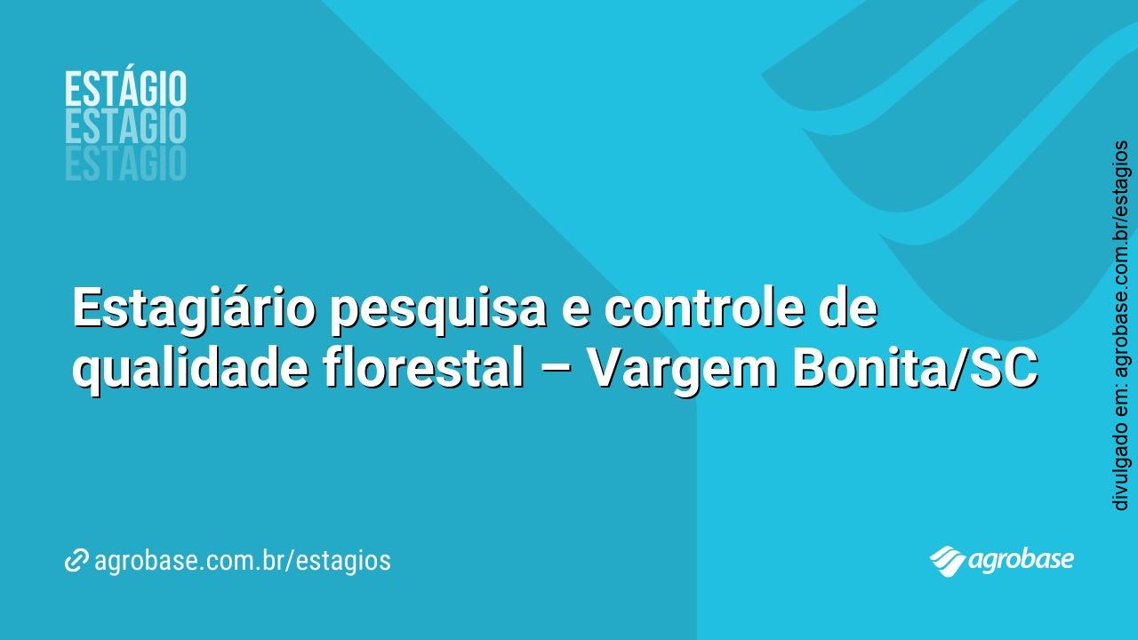 Estagiário pesquisa e controle da qualidade florestal – Vargem Bonita/SC