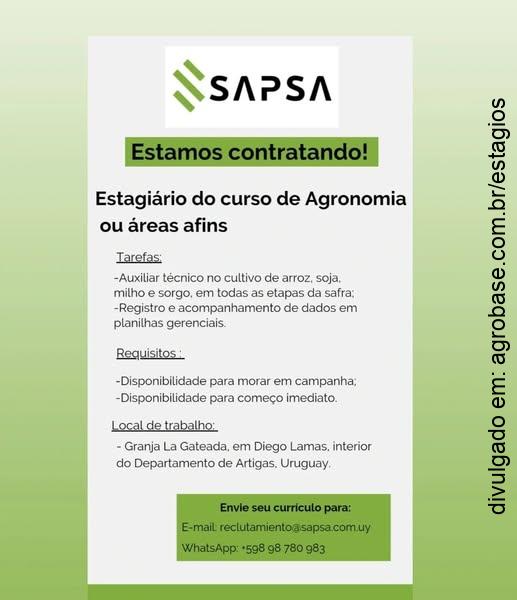Estagiário(a) de agronomia – Uruguai [aberta a brasileiros]