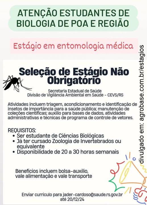 Estágio em entomologia médica – RS