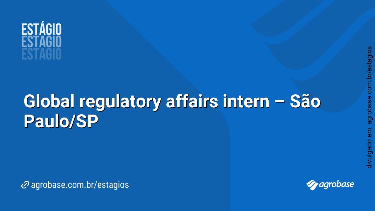 Global regulatory affairs intern – São Paulo/SP