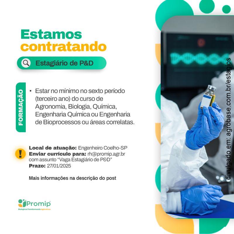 Estagiário de P&D – Engenheiro Coelho/SP