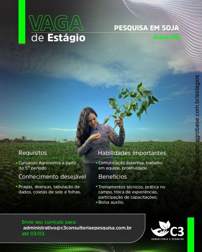 Estágio pesquisa em soja – Araxá/MG