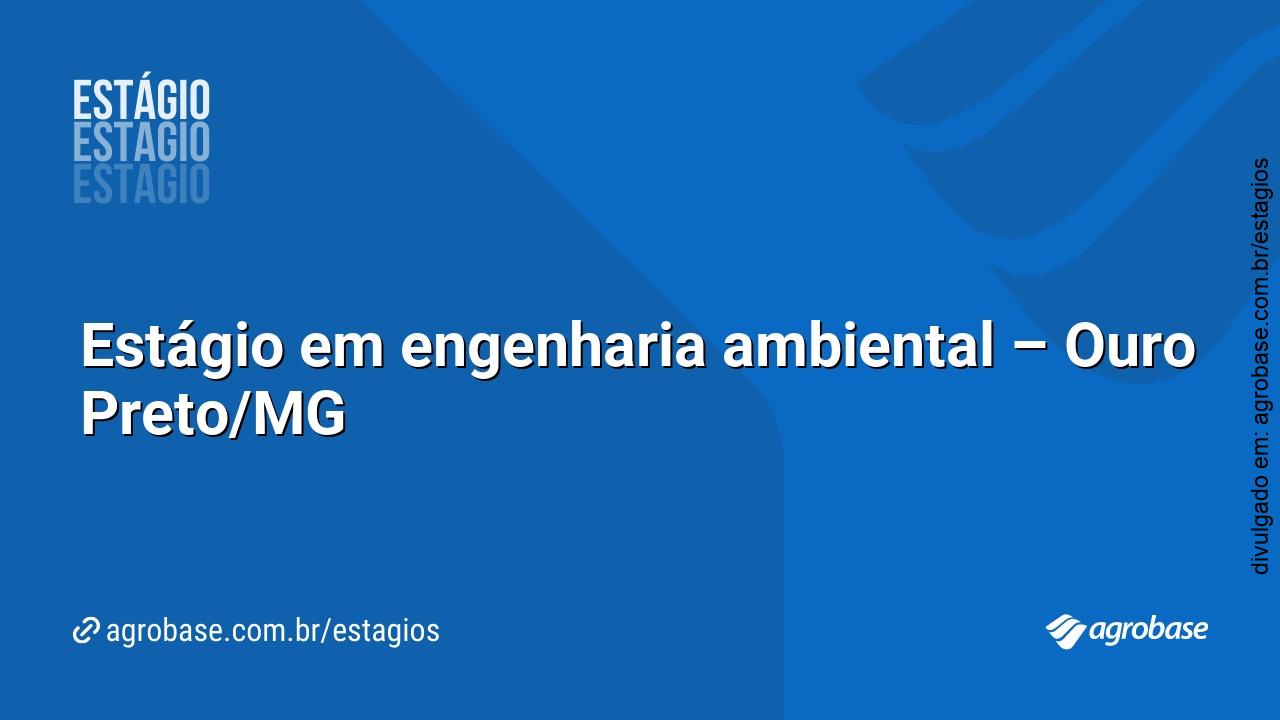 Estágio em engenharia ambiental – Ouro Preto/MG