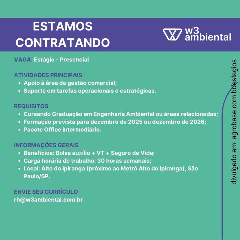 Estágio meio ambiente – São Paulo/SP [metrô Alto do Ipiranga]
