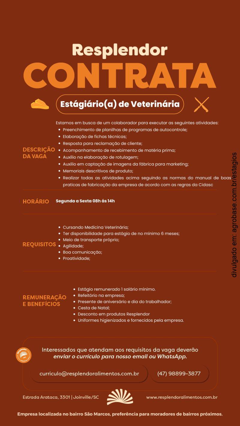 Estagiário de veterinária – Joinville/SC