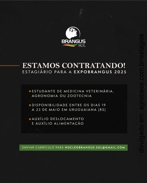 Estagiário(a) para a ExpoBrangus 2025 – Uruguaiana/RS