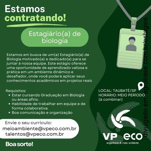 Estagiário de biologia – Taubaté/SP