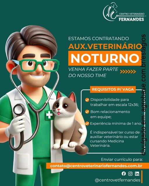 Auxiliar veterinário noturno – Cotia/SP