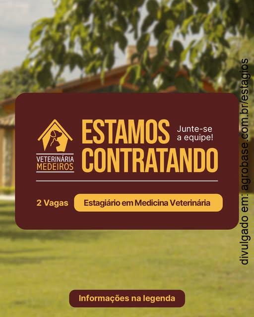 02 vagas estagiários em medicina veterinária – Jundiaí/SP