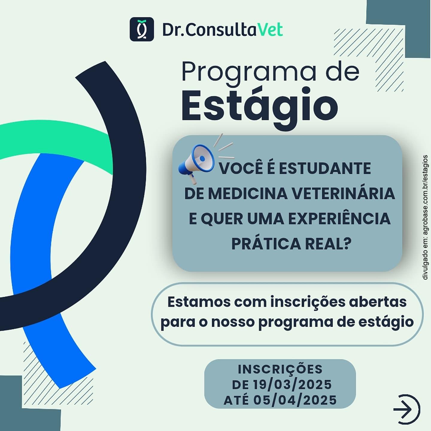 Programa de estágio Dr. Consulta Vet – Cruzeiro/SP