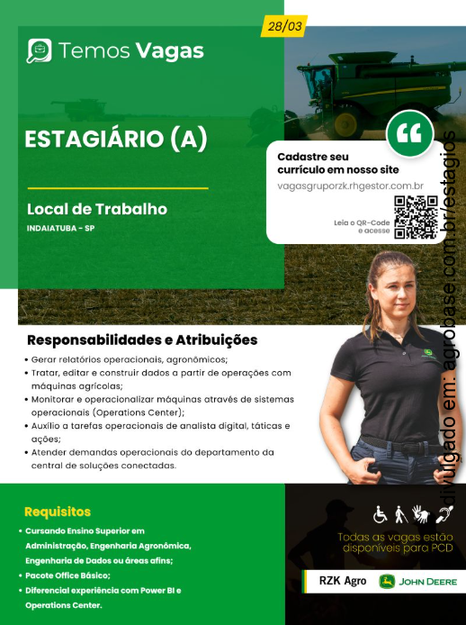 Estágio remunerado RZK Agro – Indaiatuba/SP