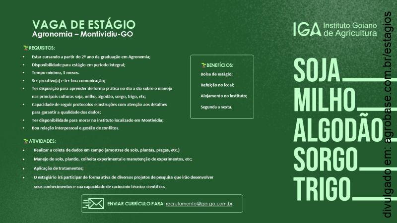 Estágio em agronomia – Montividiu/GO