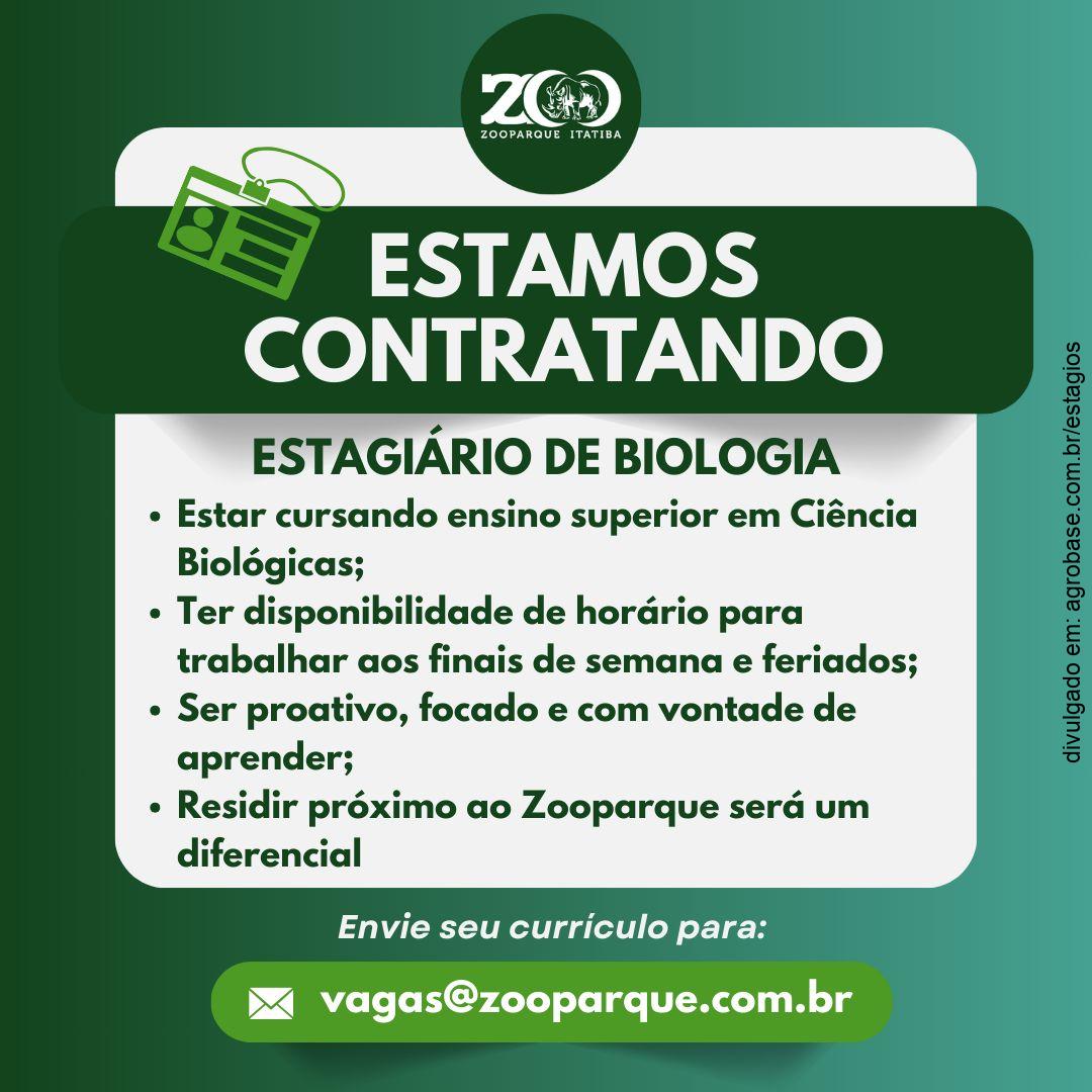 Estagiário Zooparque (biologia) – Itatiba/SP