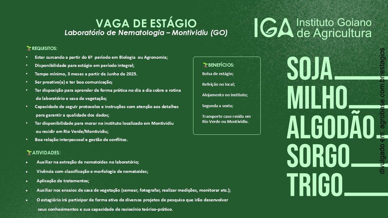 Estágio em laboratório nematologia – Montividiu/GO