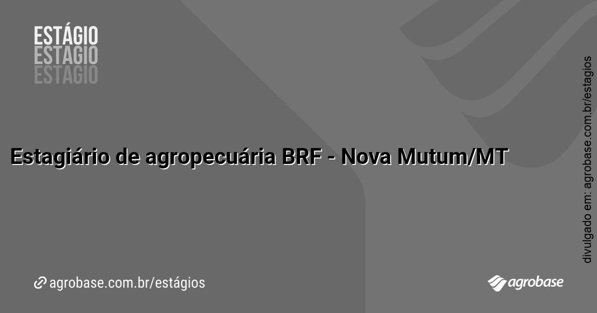 Estagiário de agropecuária BRF – Nova Mutum/MT