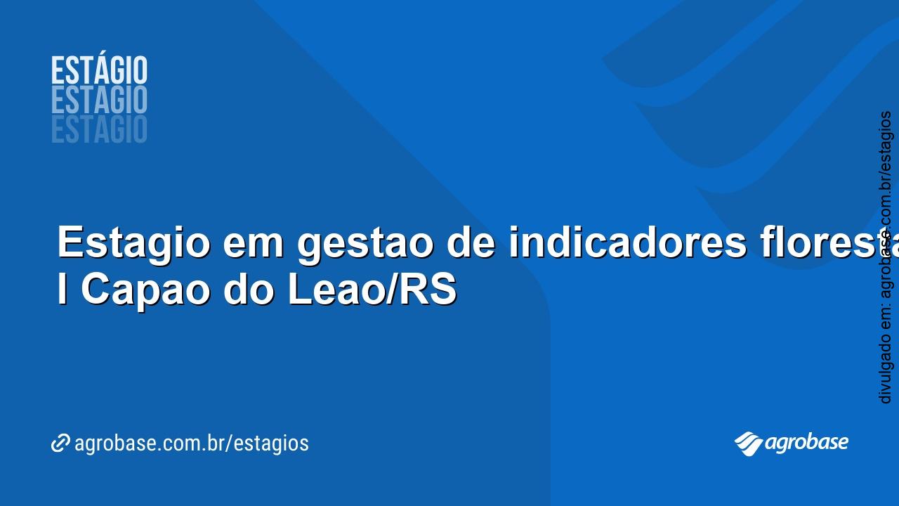 Estágio em gestão de indicadores florestais – Capão do Leão/RS