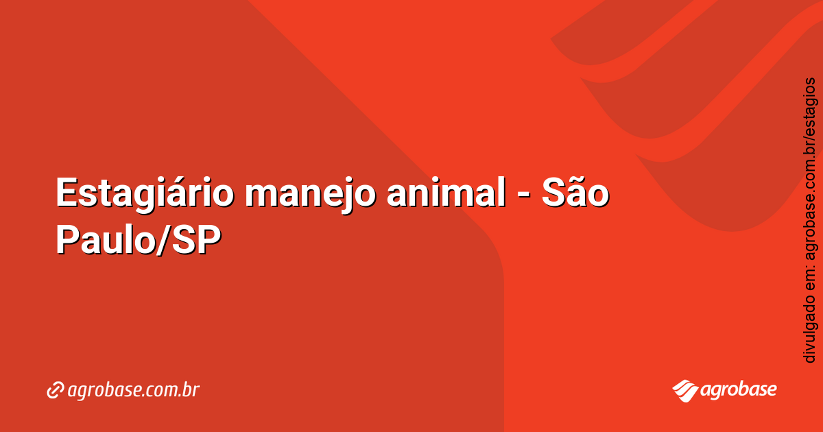 Estagiário manejo animal – São Paulo/SP