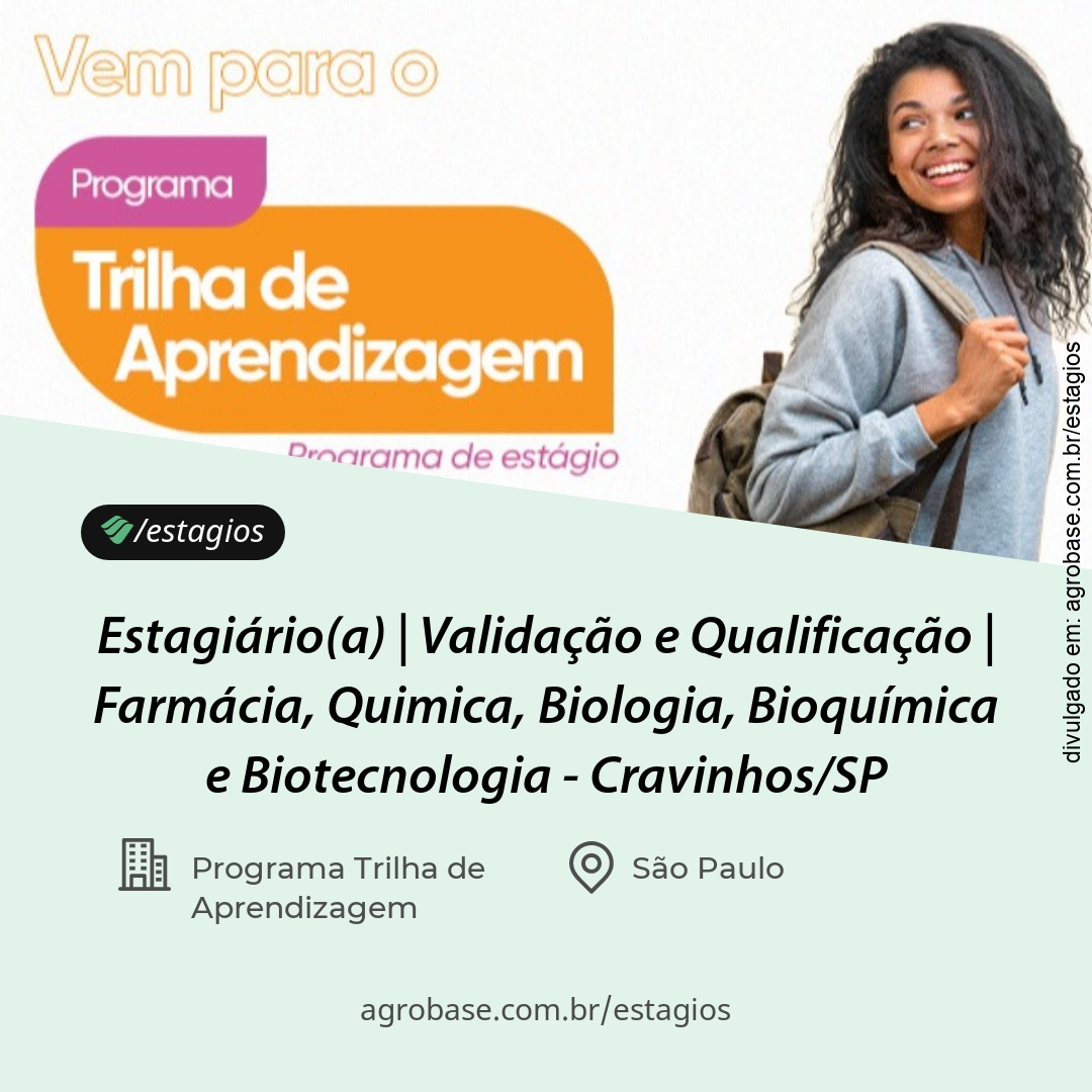 Estagiário(a) validação e qualificação – Cravinhos/SP