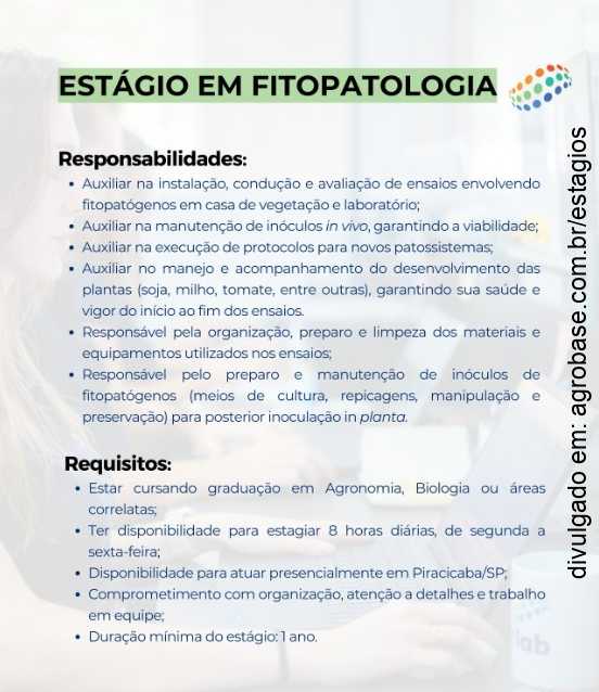 Estágio em fitopatologia – Piracicaba/SP