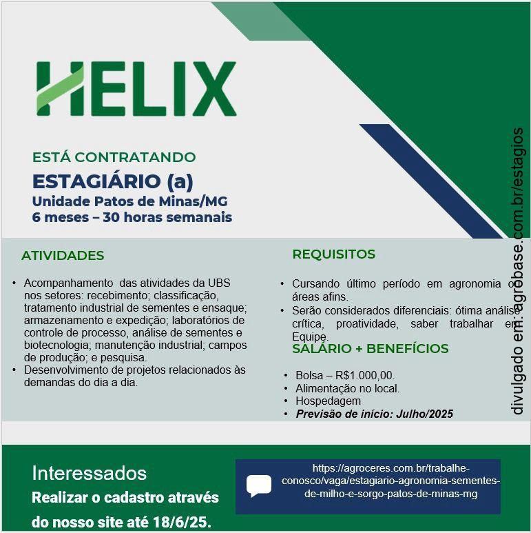 Estagiário(a) de agronomia – Patos de Minas/MG