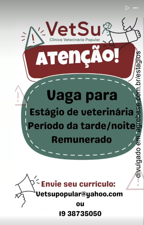 Estágio de veterinária – Sumaré/SP