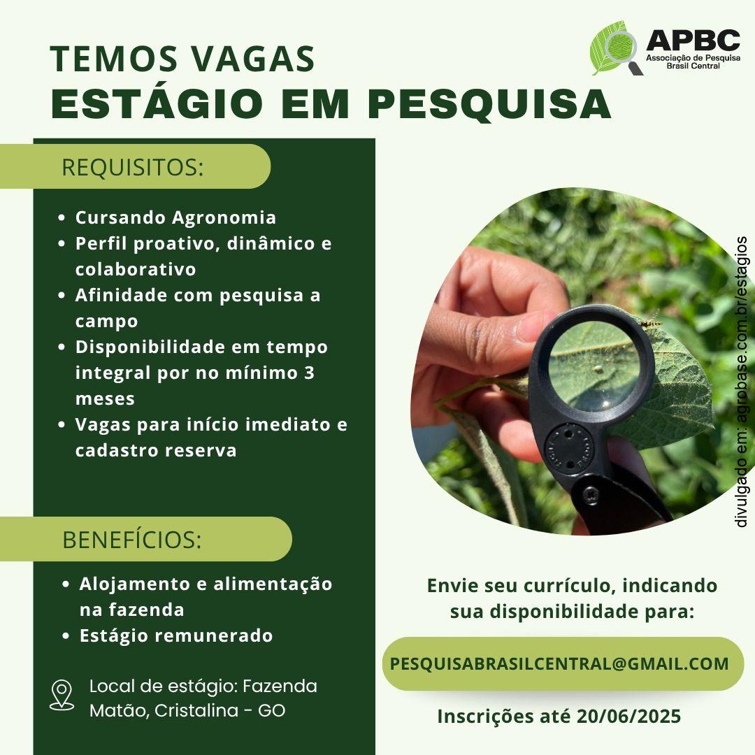 Estágio em pesquisa – Cristalina/GO