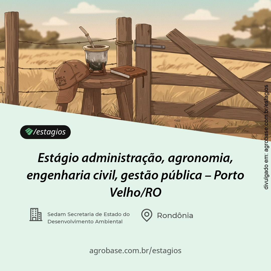 Estágio administração, agronomia, engenharia civil, gestão pública – Porto Velho/RO