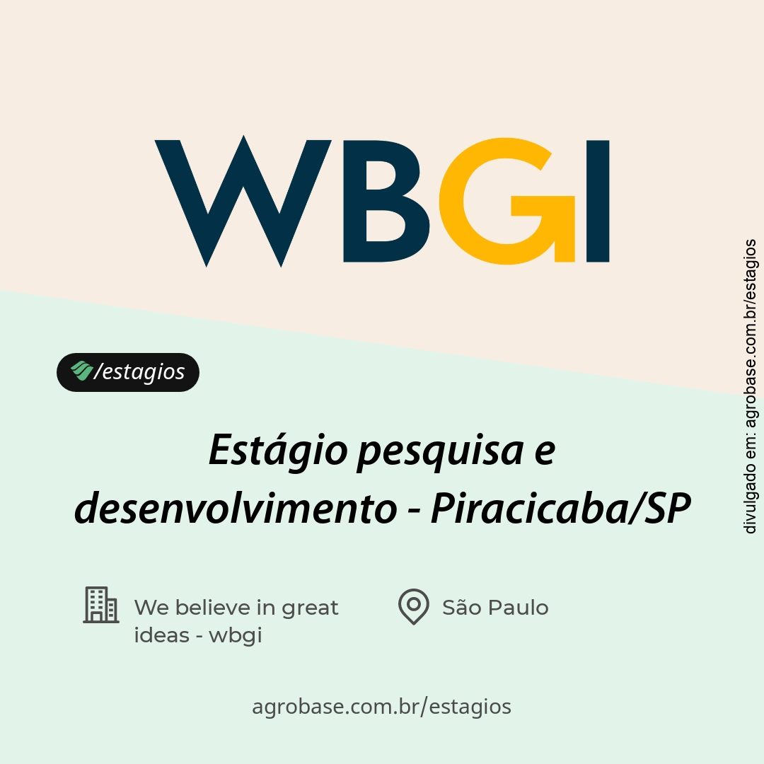 Estágio em pesquisa e desenvolvimento – Piracicaba/SP