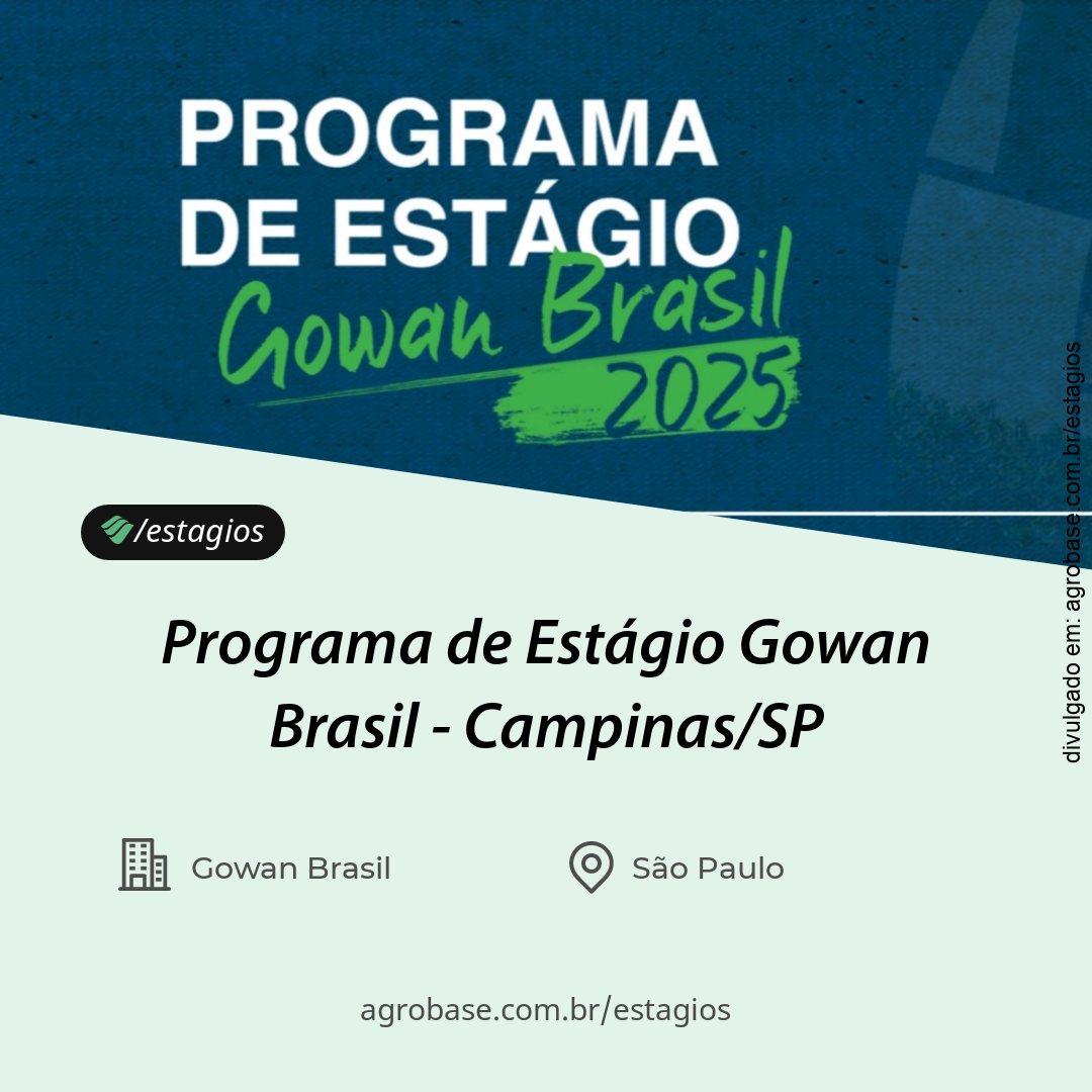 Programa de Estágio Gowan Brasil – Campinas/SP