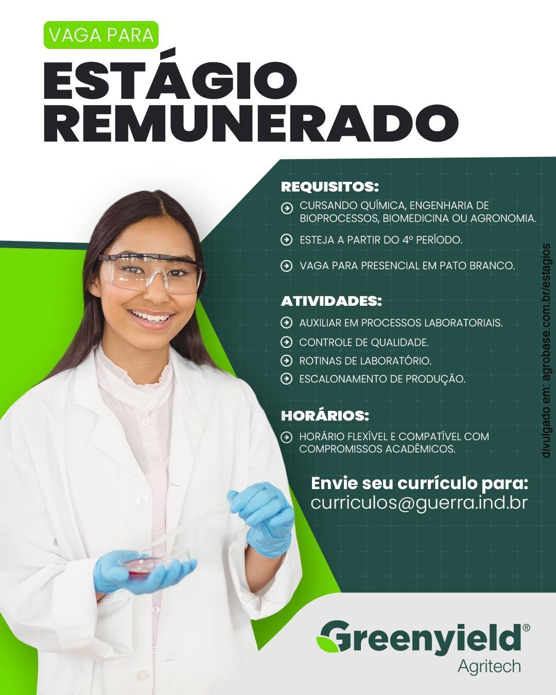 Estágio em laboratório – Pato Branco/PR