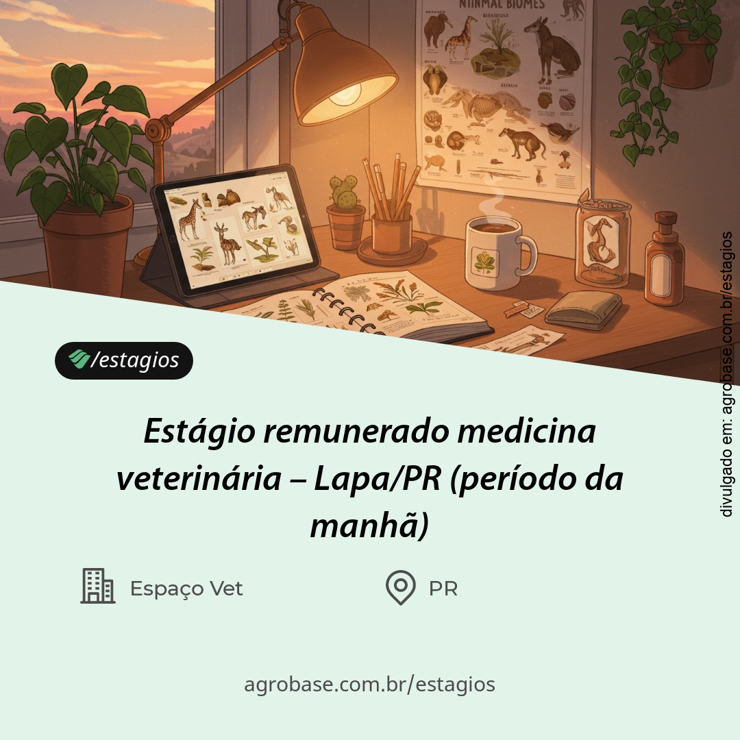 Estágio remunerado medicina veterinária – Lapa/PR (período da manhã)
