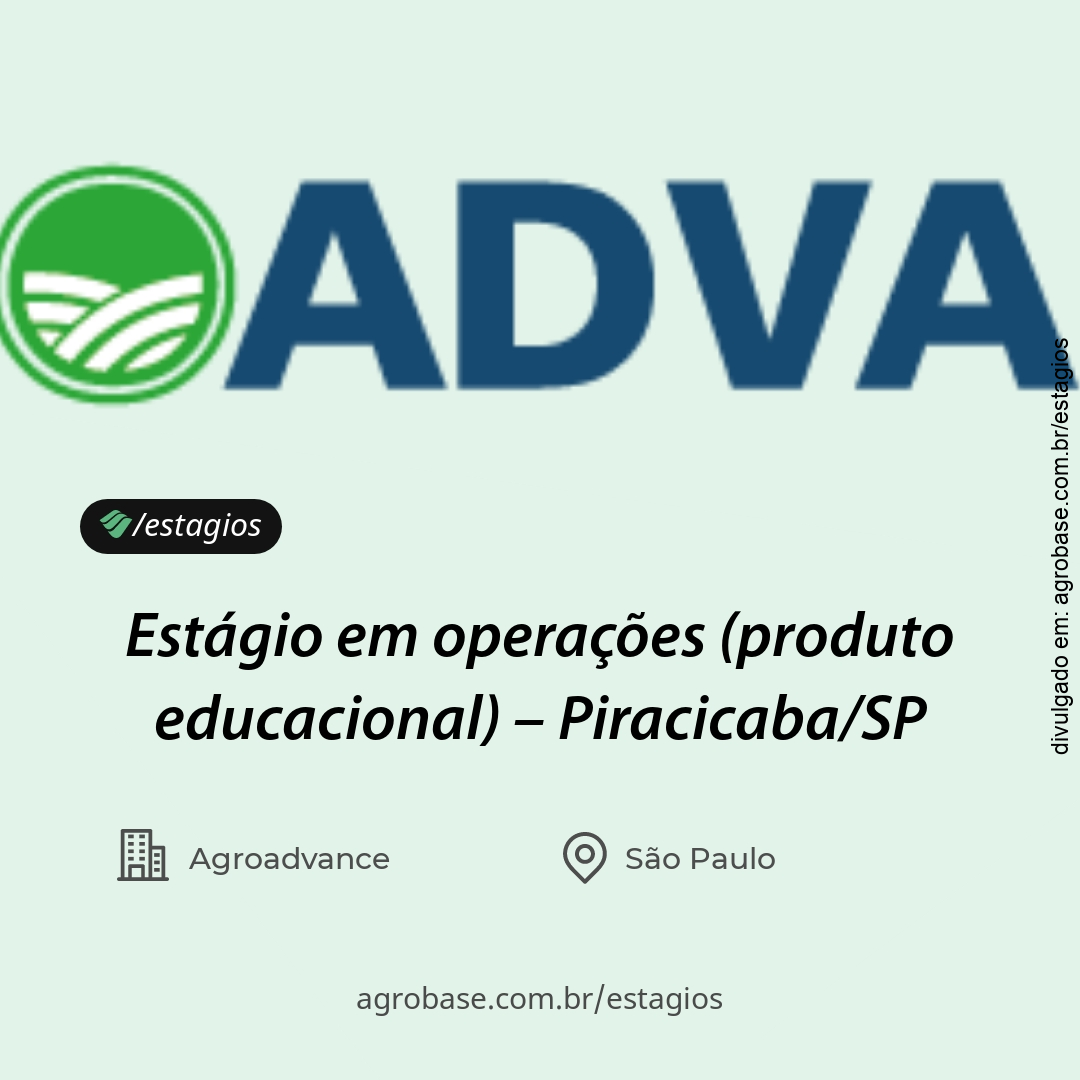 Estágio em operações  (produto educacional) – Piracicaba/SP