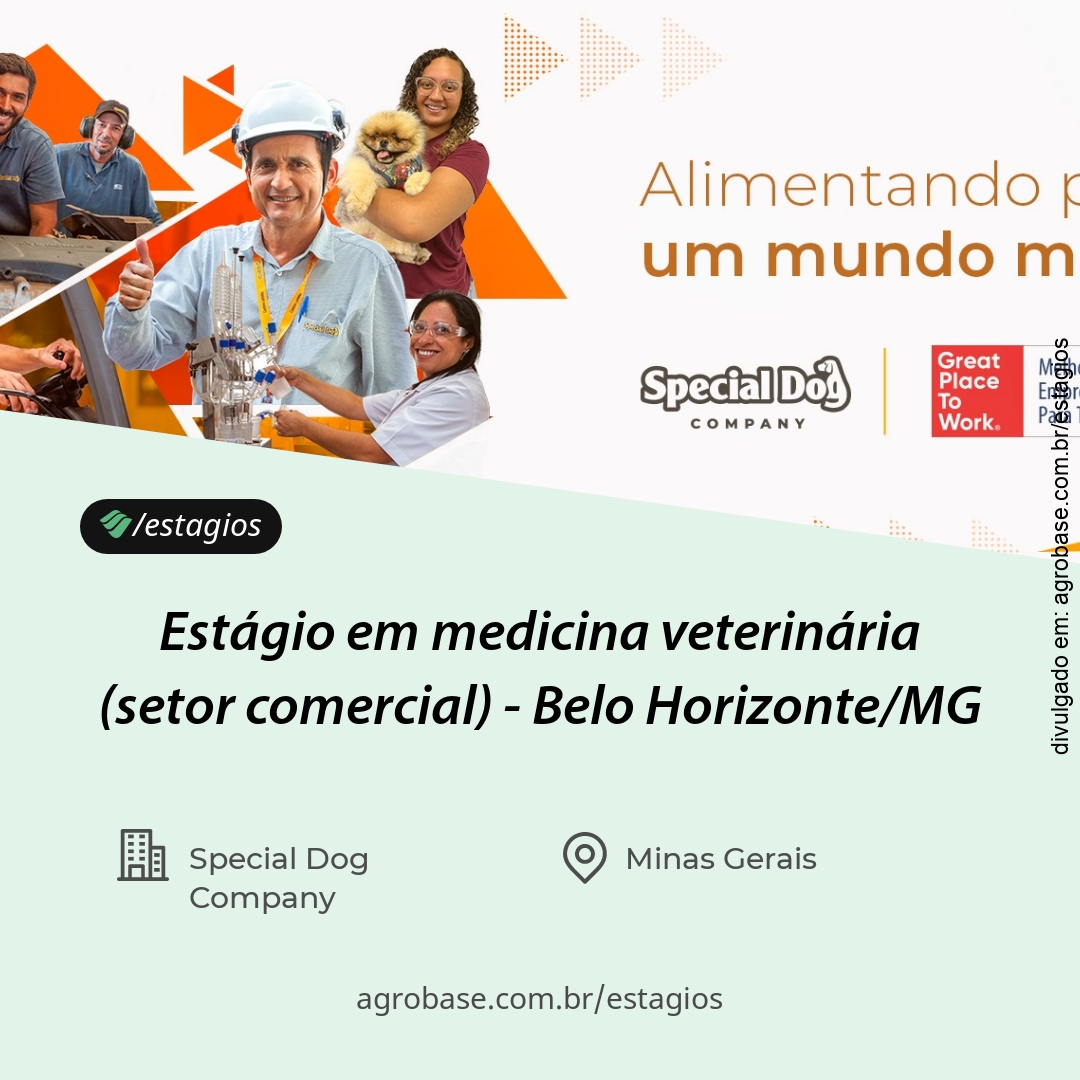Estágio em medicina veterinária (setor comercial) – Belo Horizonte/MG