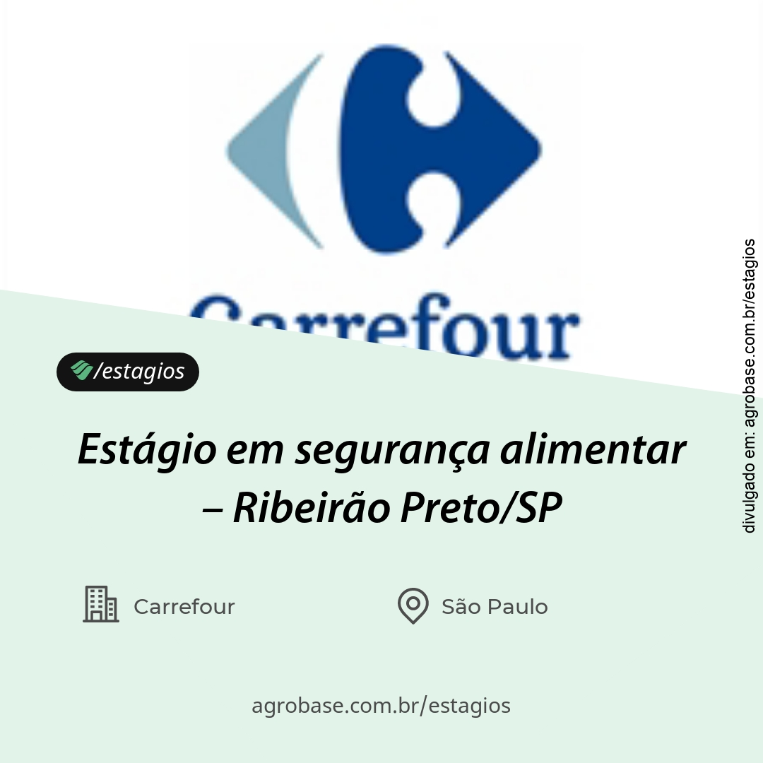 Estágio em segurança alimentar – Ribeirão Preto/SP