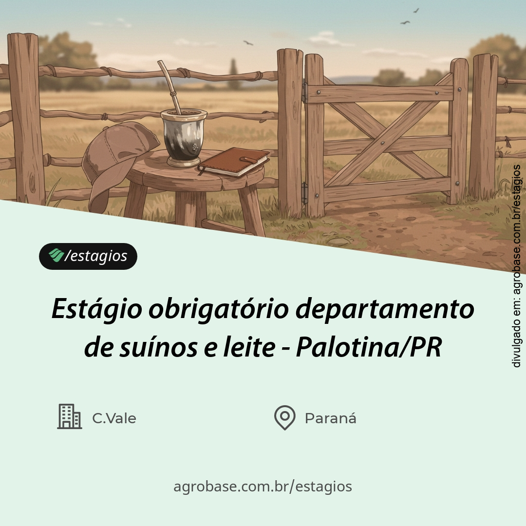 Estágio obrigatório departamento de suínos e leite – Palotina/PR