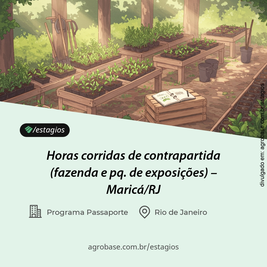Horas corridas de contrapartida (fazenda e pq. de exposições) – Maricá/RJ