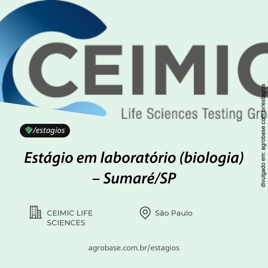 Estágio em laboratório (biologia) – Sumaré/SP
