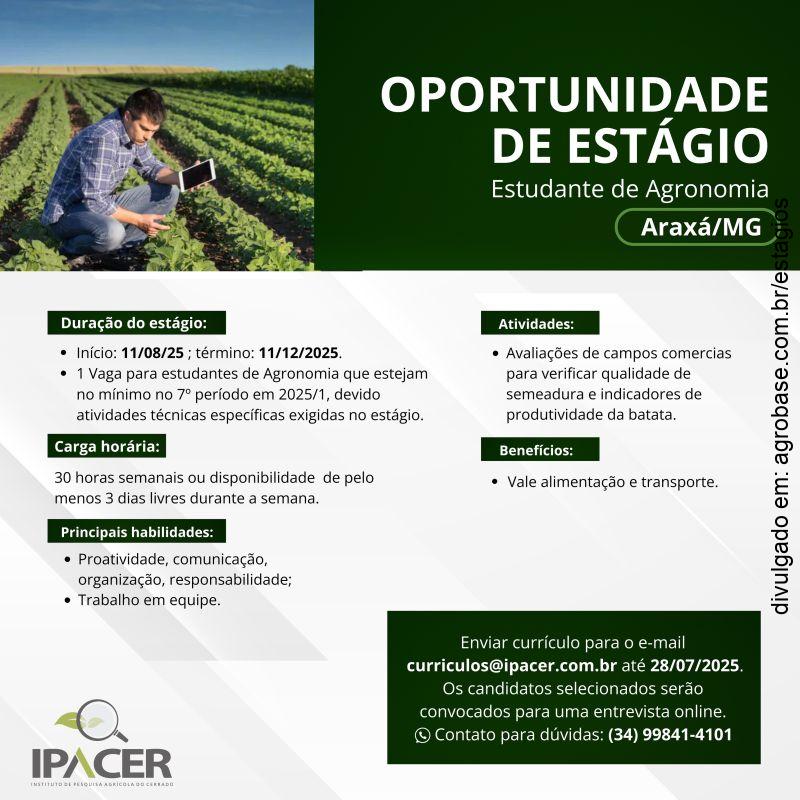 Estágio em agronomia – Araxá/MG