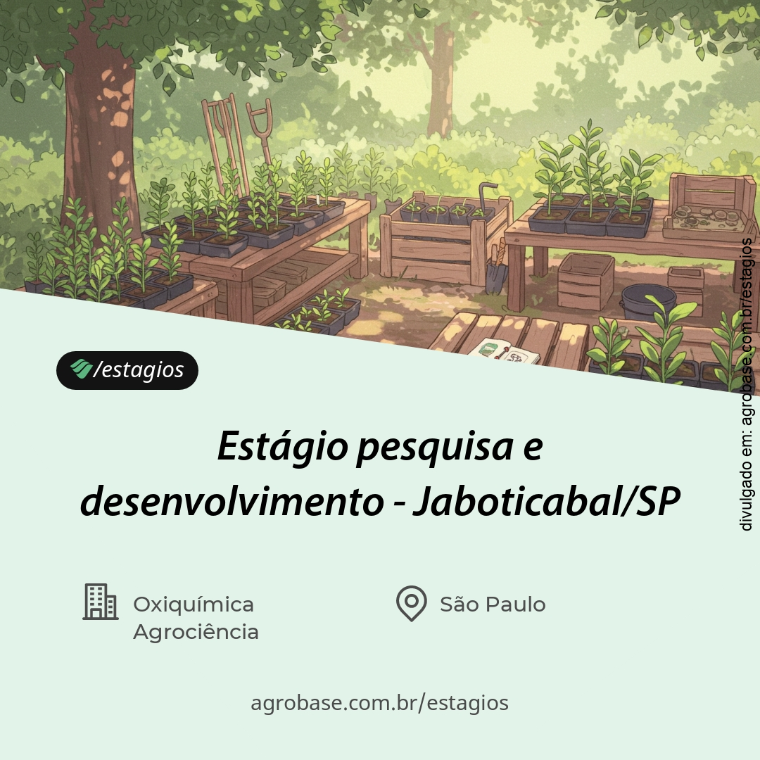 Estágio em pesquisa e desenvolvimento – Jaboticabal/SP