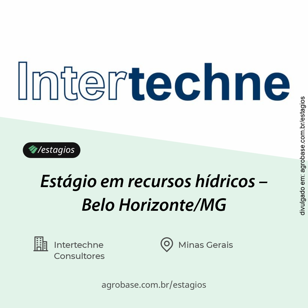 Estágio em recursos hídricos – Belo Horizonte/MG