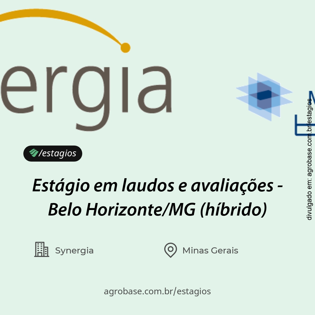 Estágio em laudos e avaliações – Belo Horizonte/MG (híbrido)