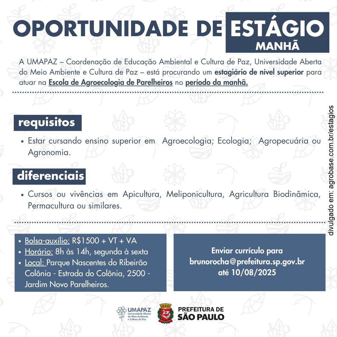 Estágio na escola de agroecologia de Parelheiros – São Paulo/SP