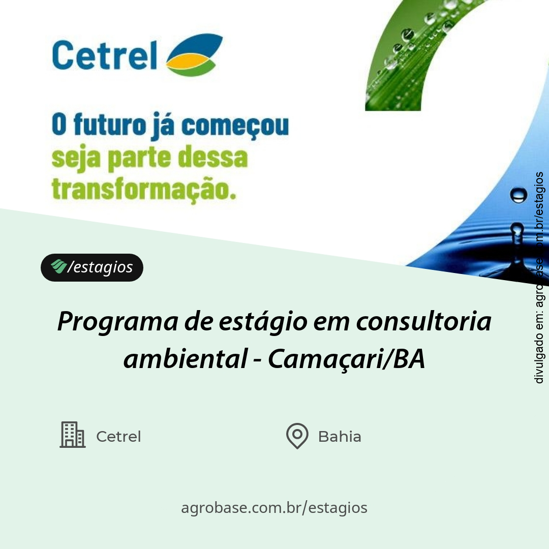 Programa de estágio em consultoria ambiental – Camaçari/BA