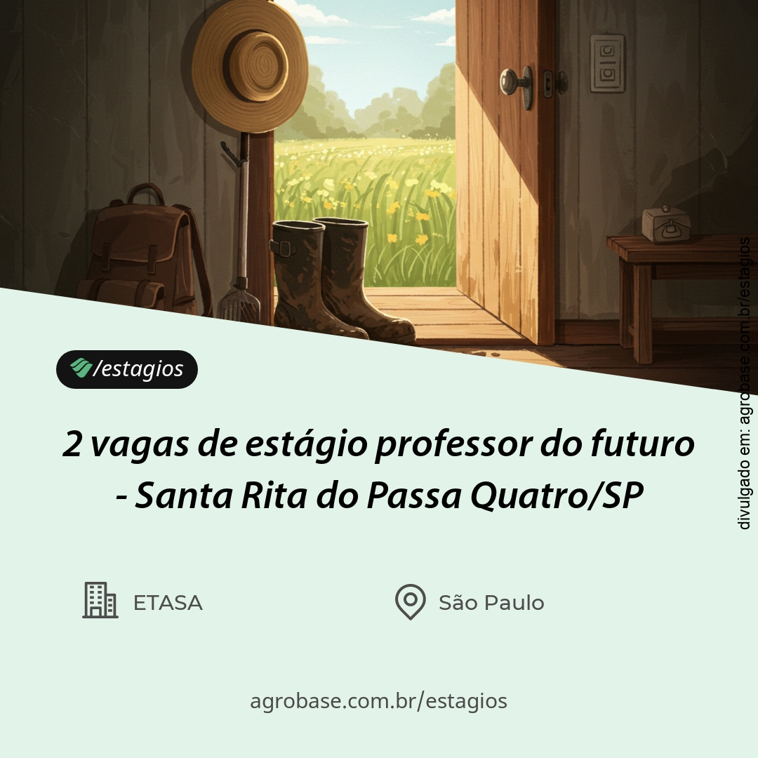 2 vagas de estágio professor do futuro – Santa Rita do Passa Quatro/SP