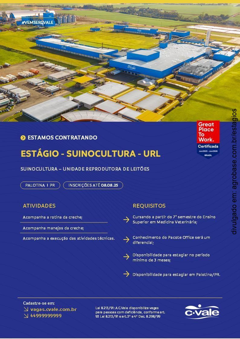 Estágio em suinocultura – Palotina/PR