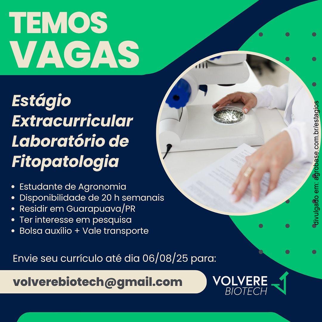 Estágio extracurricular em laboratório de fitopatologia – Guarapuava/PR