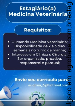 Estágio medicina veterinária – Palmeira das missões/RS
