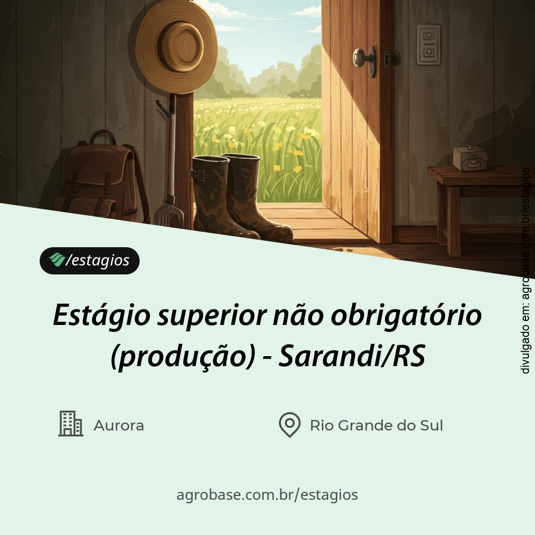 Estágio superior não obrigatório (produção) – Sarandi/RS